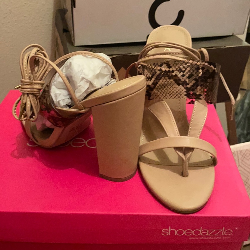 Lace up heeled sandals
